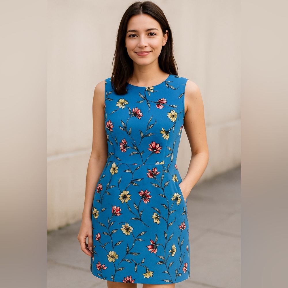 Lands' End Blue Halter Midi Dress for Casual Resort Wear